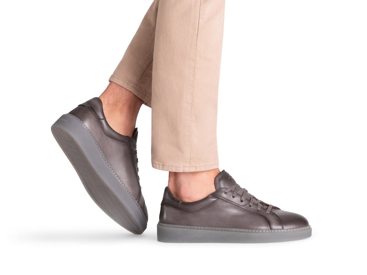 The Rio II Grey pairs well with khaki pants