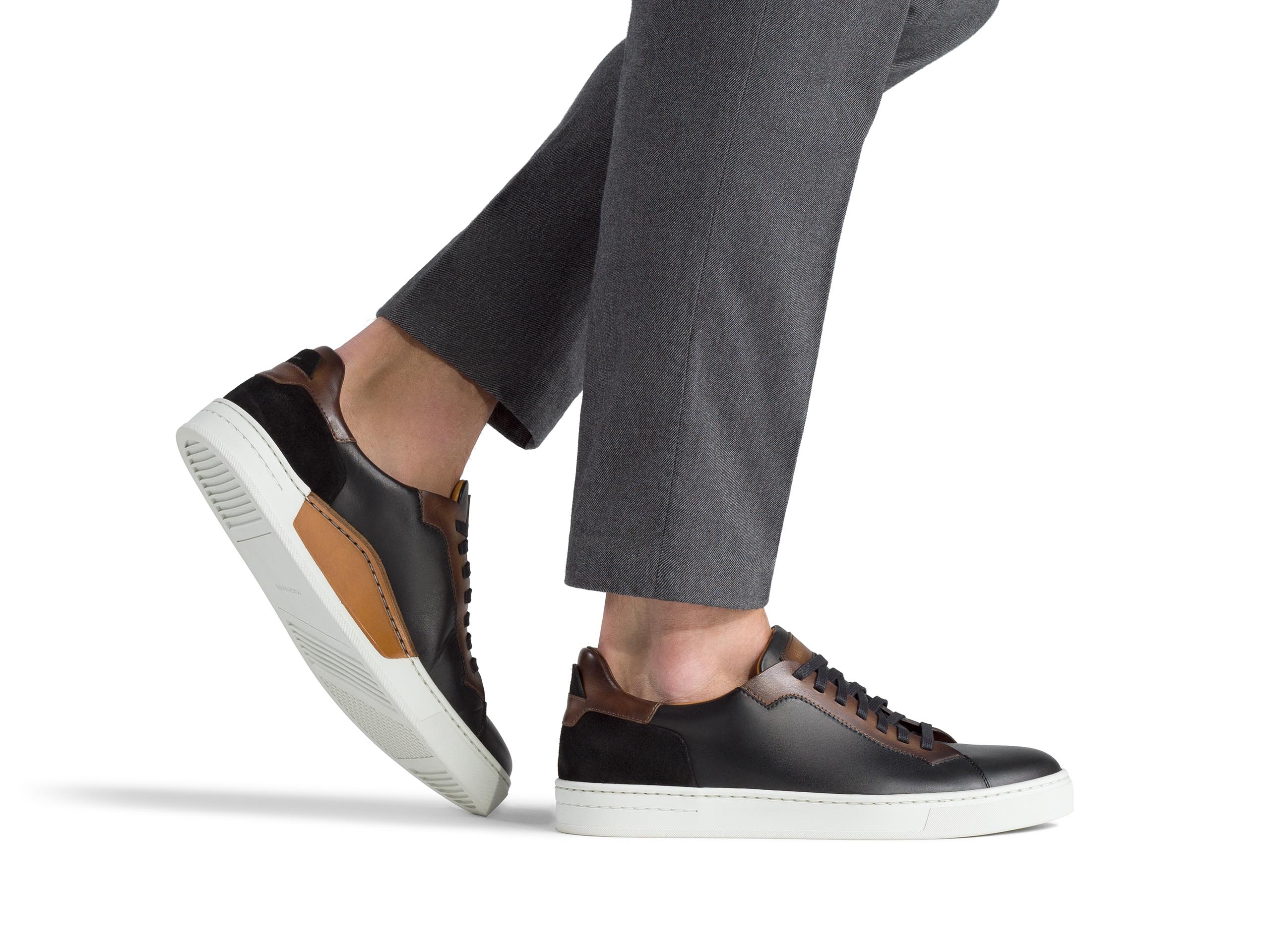 The Amadeo Black / Brown pairs well with grey pants