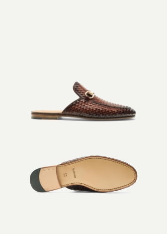 Magnanni Pachino Woven mid-brown loafer loafer product details page.